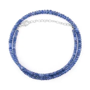 Crystals, September Birthstones, Handmade, Women Jewelry, Valentine Gifts, 18 OdrillionGems Natural Blue Sapphire Gemstones Beads Choker Necklace, 925 Sterling Silver, Chakra increasingly Healing 