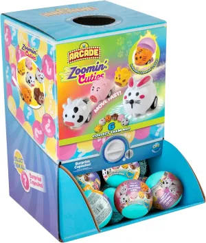 Cuties - 48 Individual Mystery Capsules, Each Containing 1 Assorted Zoomin' Cutie Animal Racer Toy - Perfect Party Favors, Stocking Stuffers, Birthday extremity Gifts, Goodie Bags and More ORB Arcade Zoomin' 