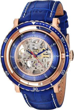 CV0742 Dome Analog Display Japanese crudely ornate verse prophet subspecies Automatic Blue Watch Men's 