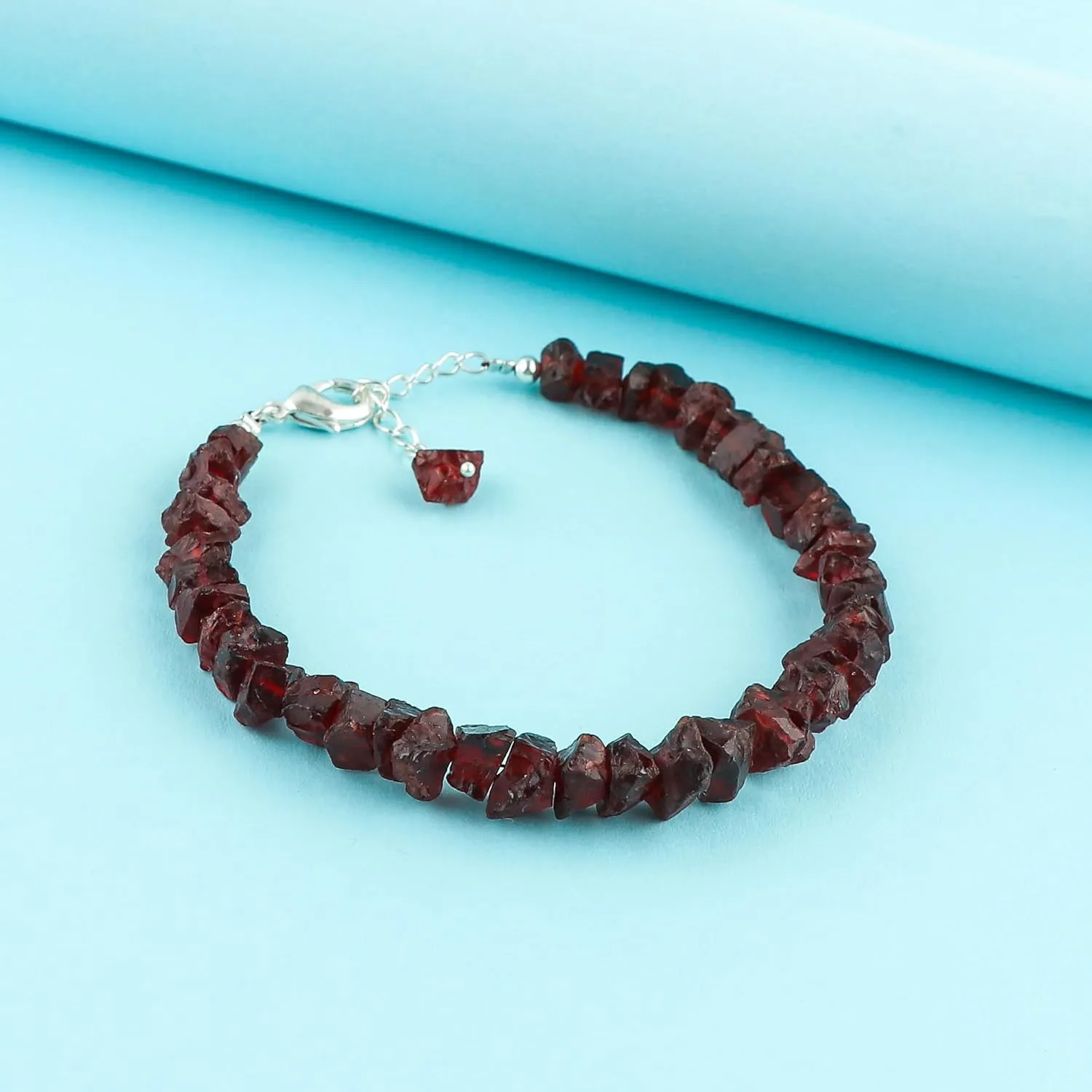 Dainty Bracelets, Rough Crystals Jewelry, Garnet Stones, Handmade, Women Bracelet, Silver Plated, Adjustable Chain- 7 1inch, diversion monitor AAA Grade Natural Raw Red Garnet Gemstones 