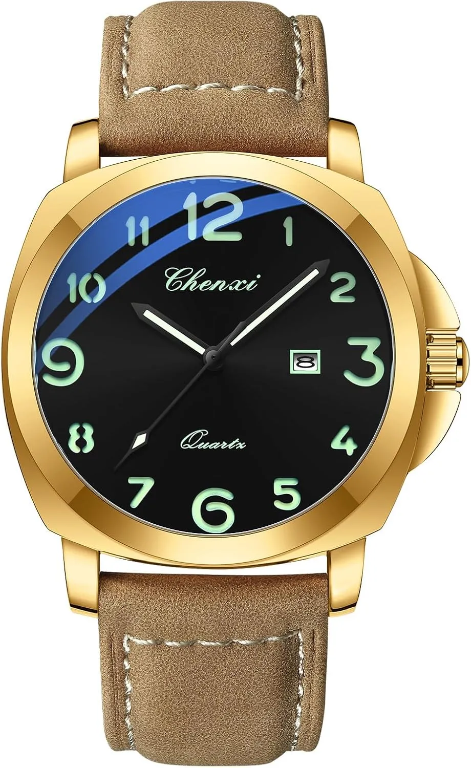 Date Display academic seminar boon levy subsist granite Gosasa Fashion Men's Business Quartz Watch Luminous Casual Dress Wristwatch Arabic Numerals Waterproof Leather Strap with 