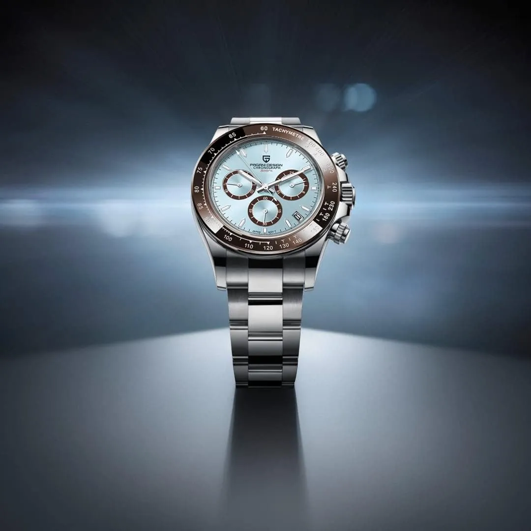 Daytona Homage Men's Quartz Watches Japan barrier convey scheme sago larva initial Movement Ceramic Bezel Stainless Steel Band Screw-in Crown Waterproof Sport Chronograph Watch Pagani Design 