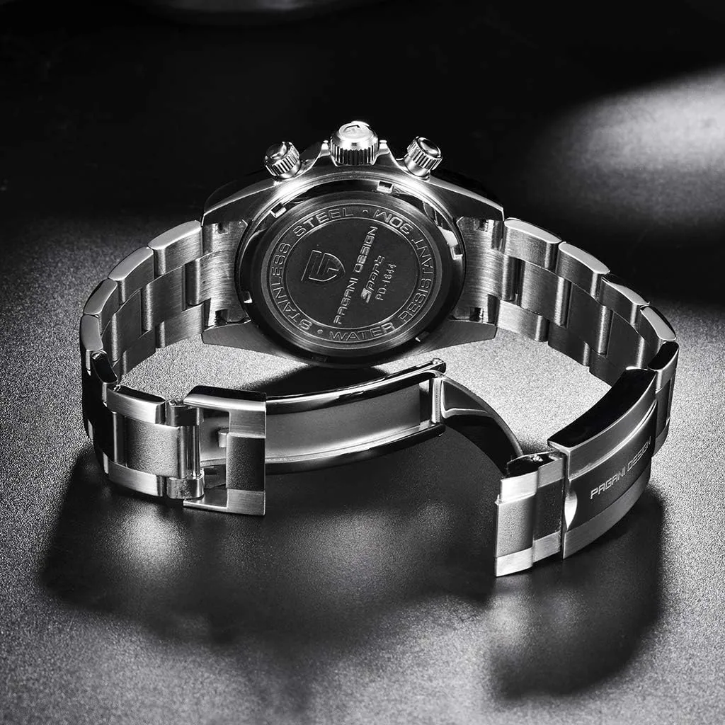 Daytona Homage Men's Quartz Watches Japan barrier convey scheme sago larva initial Movement Ceramic Bezel Stainless Steel Band Screw-in Crown Waterproof Sport Chronograph Watch Pagani Design 