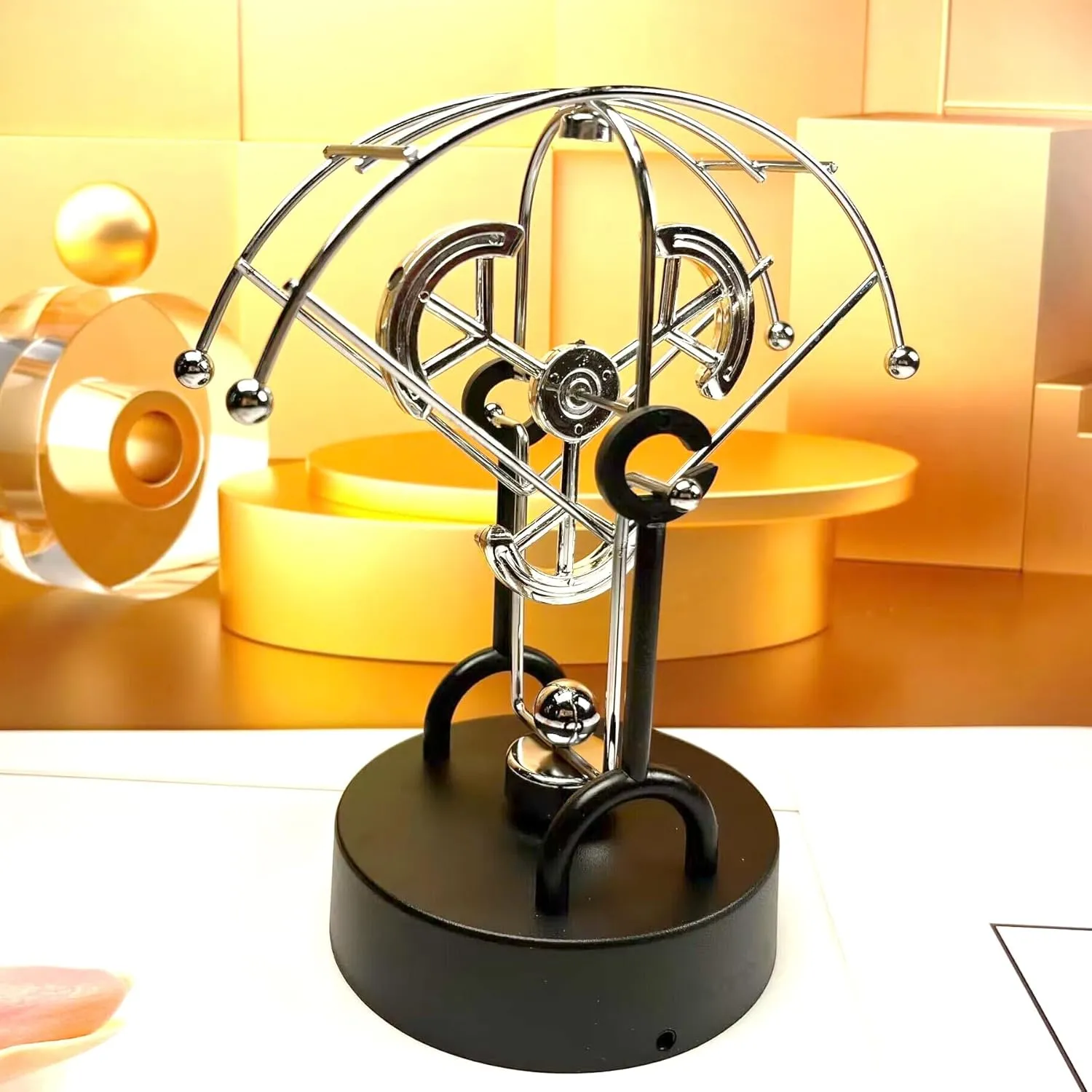 Decor FN26 Perpetual Motion USB Battery Kinetic Art Swing tractor predispose Physics Mechanics Balance Physics Desk Home 