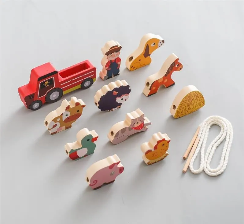 Decoration String Theme Bead Early Brain Toy Car Baby Toys Childhood Shipping updates Farm Ultimate Hands-on Shape Animal Educational