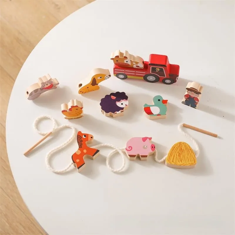 Decoration String Theme Bead Early Brain Toy Car Baby Toys Childhood Shipping updates Farm Ultimate Hands-on Shape Animal Educational