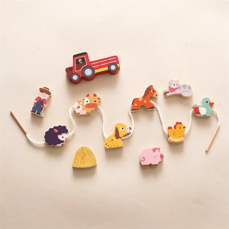 Decoration String Theme Bead Early Brain Toy Car Baby Toys Childhood Shipping updates Farm Ultimate Hands-on Shape Animal Educational