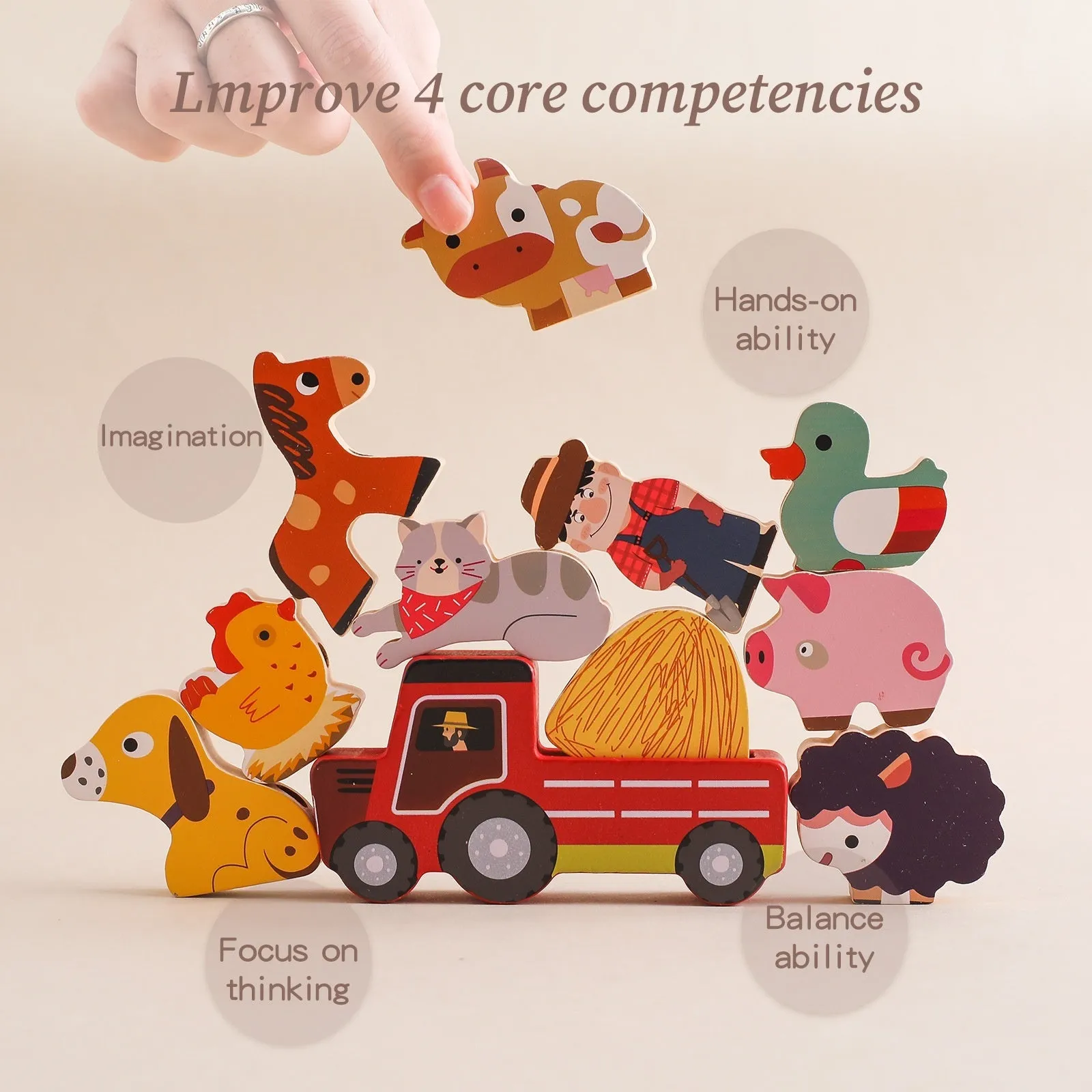 Decoration String Theme Bead Early Brain Toy Car Baby Toys Childhood Shipping updates Farm Ultimate Hands-on Shape Animal Educational