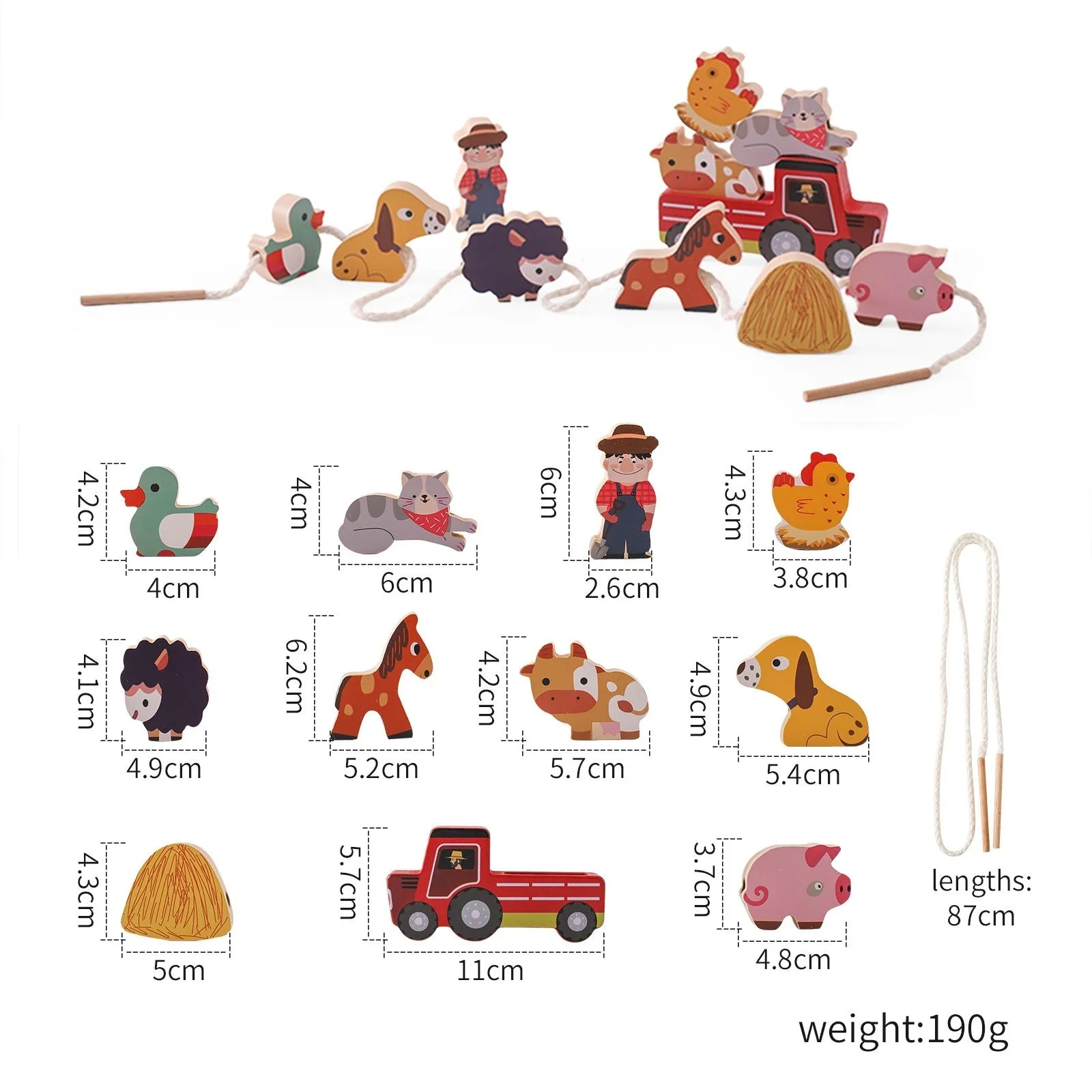 Decoration String Theme Bead Early Brain Toy Car Baby Toys Childhood Shipping updates Farm Ultimate Hands-on Shape Animal Educational