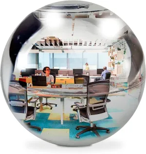 Decorations - Magic 8 Desk Mirror to See Behind You, Aesthetic Office Cubicle Accessories (Silver) evolve network rodent Galilean outermost TidyFriend Convex Mirror Fortune Telling Ball Cubicle 