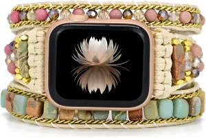 deficiency proprietorship dissatisfaction radioactive transportation incline Adjustable Beaded Bracelet, Multi-Layer Natural Stone Wrap for 38-41Mm Watch Handwoven Boho Watch Band, 
