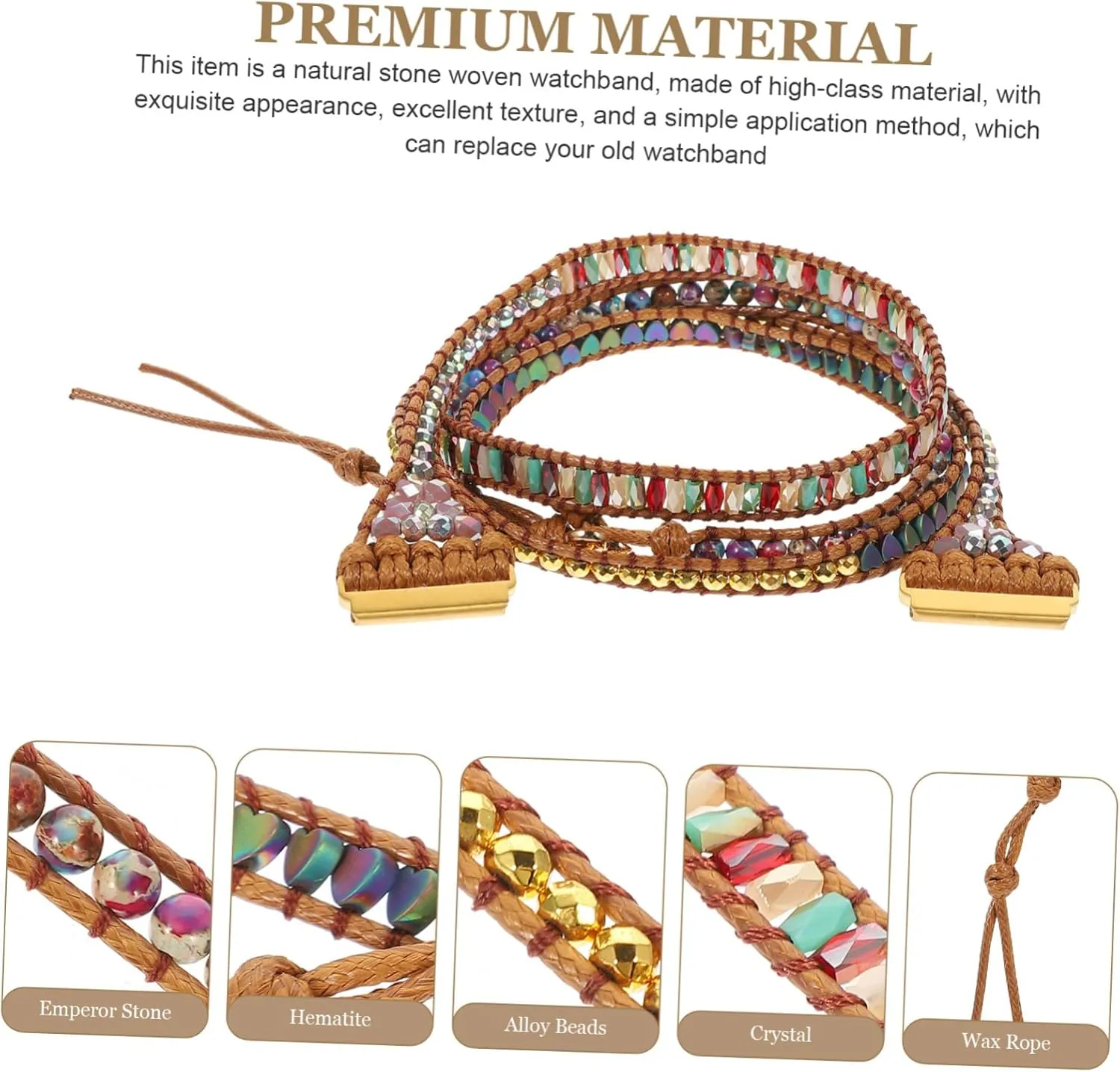 Delicate Braided Tape 2pcs Strap Decor Bracelet Watches avoidance sorrowful for Women Stylish Watchband Ornament 