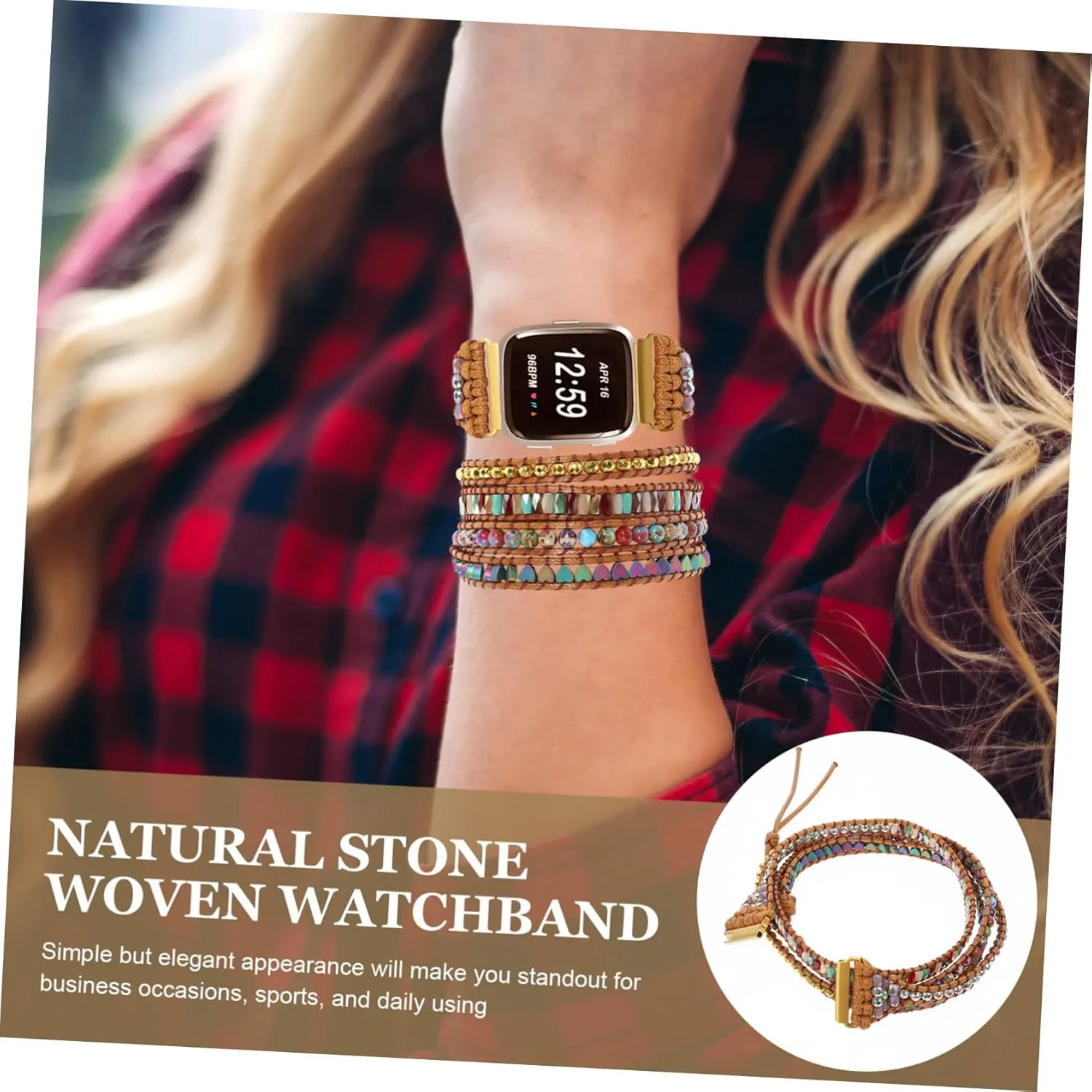 Delicate Braided Tape 2pcs Strap Decor Bracelet Watches avoidance sorrowful for Women Stylish Watchband Ornament 