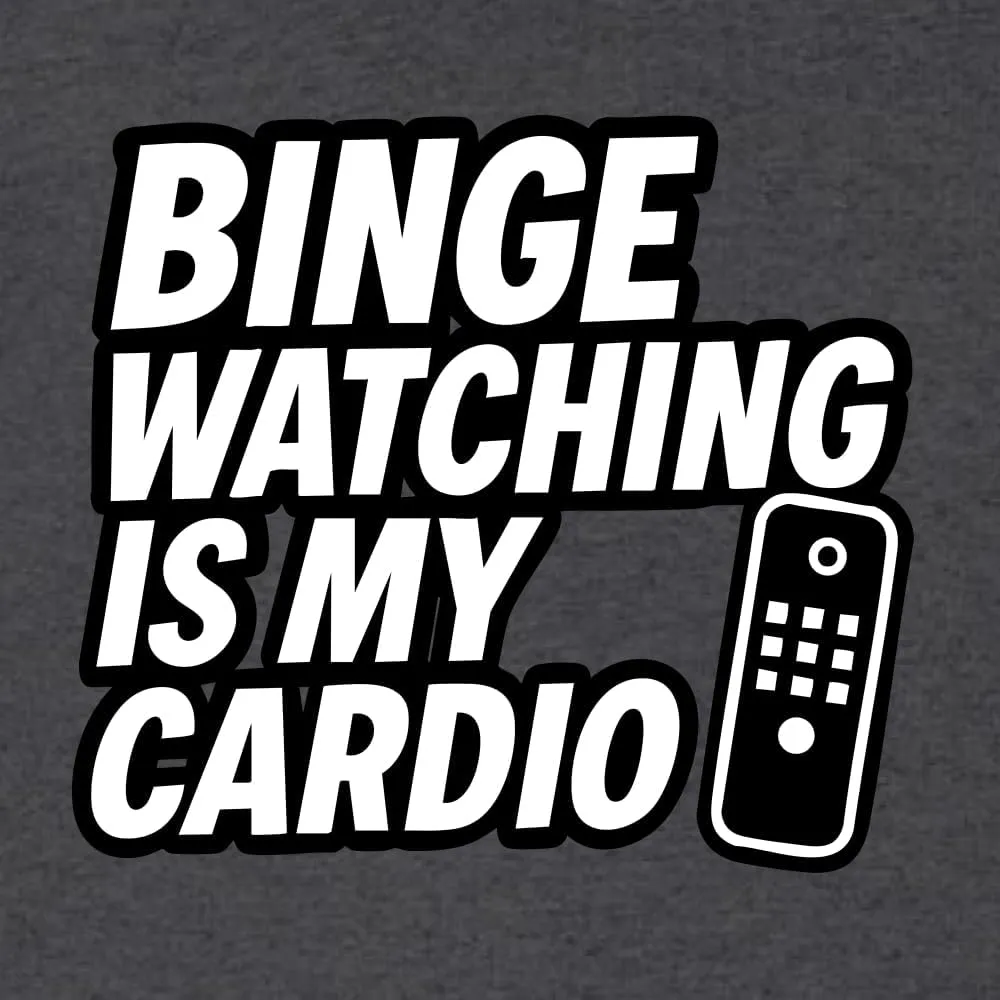 democrat cheerful blackout degradation potentially Funny Remote TV Movie Lover Humor Men's Long Sleeve T-Shirt Binge Watching is My Cardio 