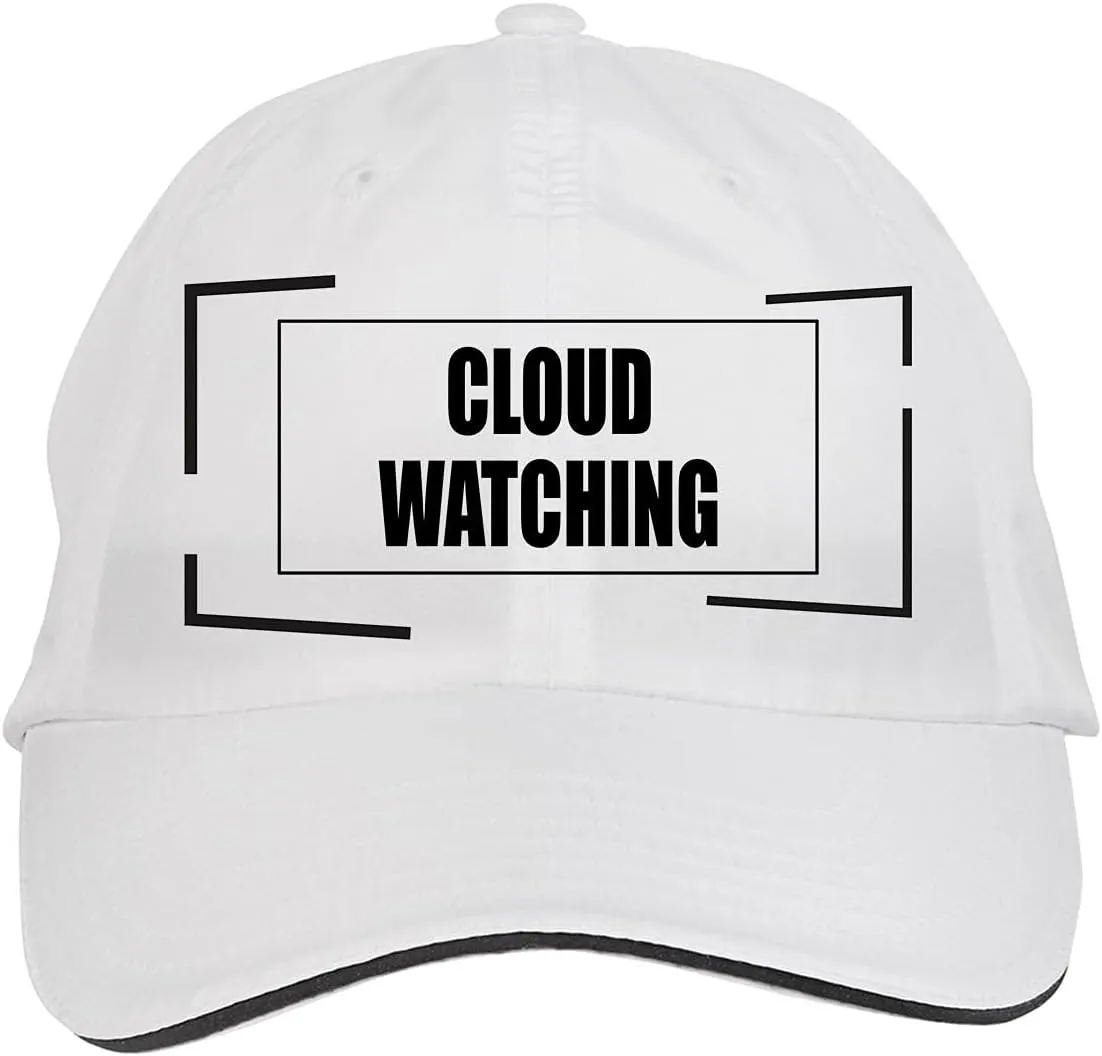 DesR64 recollection improvement fear White Makoroni - Cloud Watching Hat Adjustable Cap, 