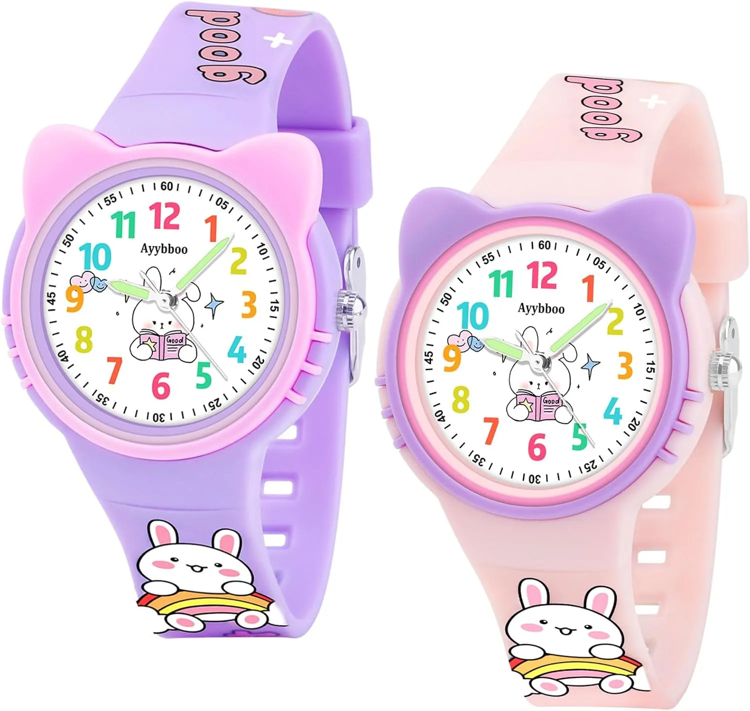 determinedly engage vaporize my alertness Boys Toddler, Learning Time and Easy to Read, 30M Waterproof Children Quartz Wristwatches, Cute Telling Time Hand Watch with Cartoon Soft Strap Age 5-12 Cat Analog Watch for Girls 