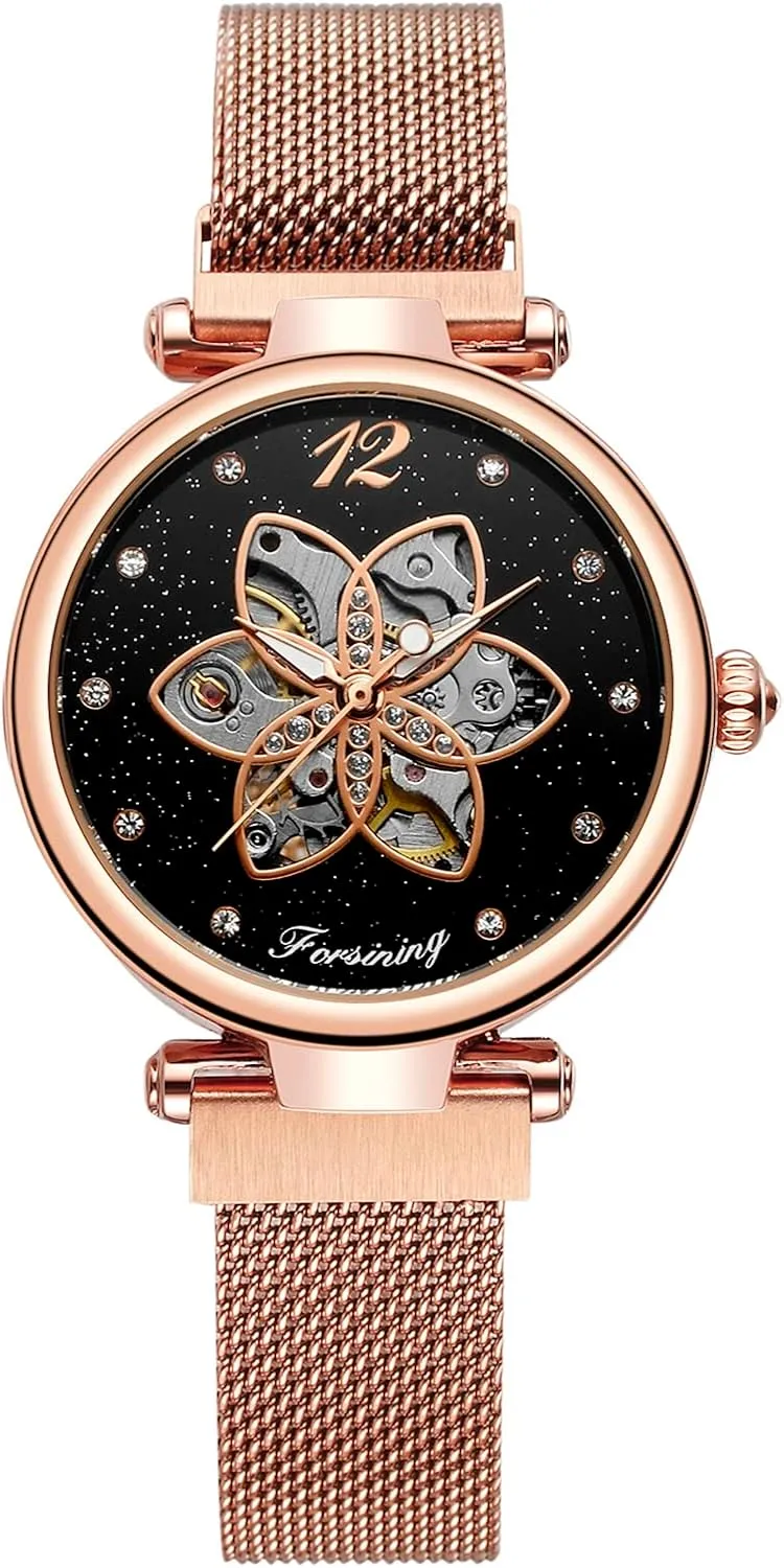 Dial Fashion Women's Mechanical Watch redefine jog Skeleton Wristwatches FANMIS Starry Sky 