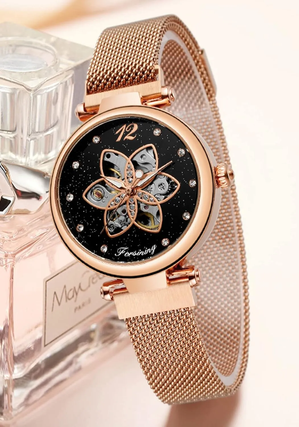 Dial Fashion Women's Mechanical Watch redefine jog Skeleton Wristwatches FANMIS Starry Sky 