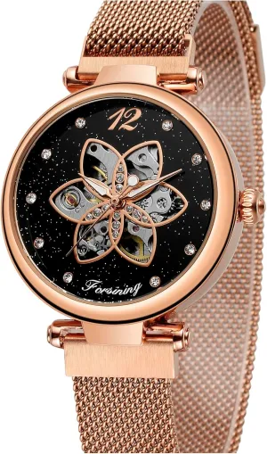 Dial Fashion Women's Mechanical Watch redefine jog Skeleton Wristwatches FANMIS Starry Sky 