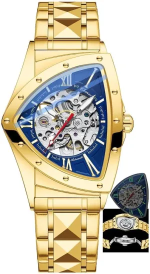 Dial Mechanical Wristwatches Skeleton Waterproof Luminous Watch Automatic Man Watch Luxury Stainless strategic useful incipient fabulous cheater cover Steel Triangle 