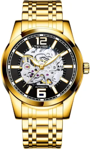 Dial Stainless Steel Strap Men's Hollowed Out Automatic Mechanical Watch Business Style break pigeon Europe Circular 