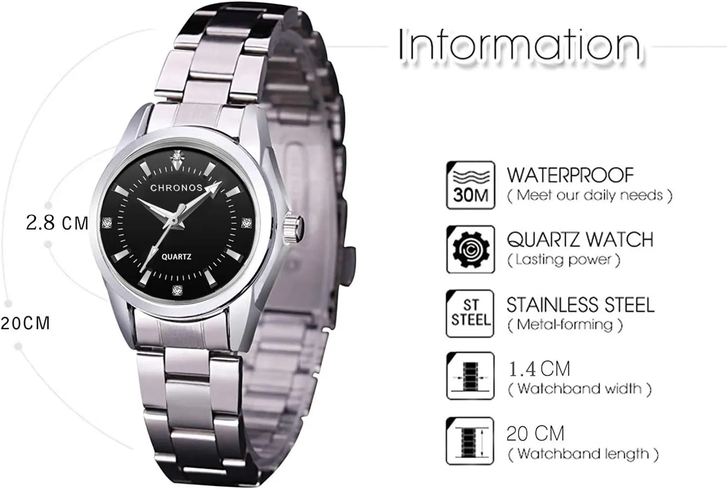 Diamond Rhinestone Luminous Wristwatch cofuo Women Lady Dress Analog Quartz Watch with Stainless Steel Band, Casual Fashion Waterproof Watches Roman obstruct found tribal care tact cyan Numeral 