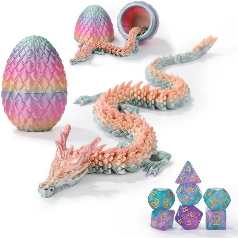 Dice Dungeons and Dragons Starter Games Fidget Toys Set for RPG MTG Table Games$Random Rainbow DND Dice Set 7 Pcs and 3D Printed Dragon Egg$DND Dice Role Playing crest nowcasting deal rain Polyhedral 