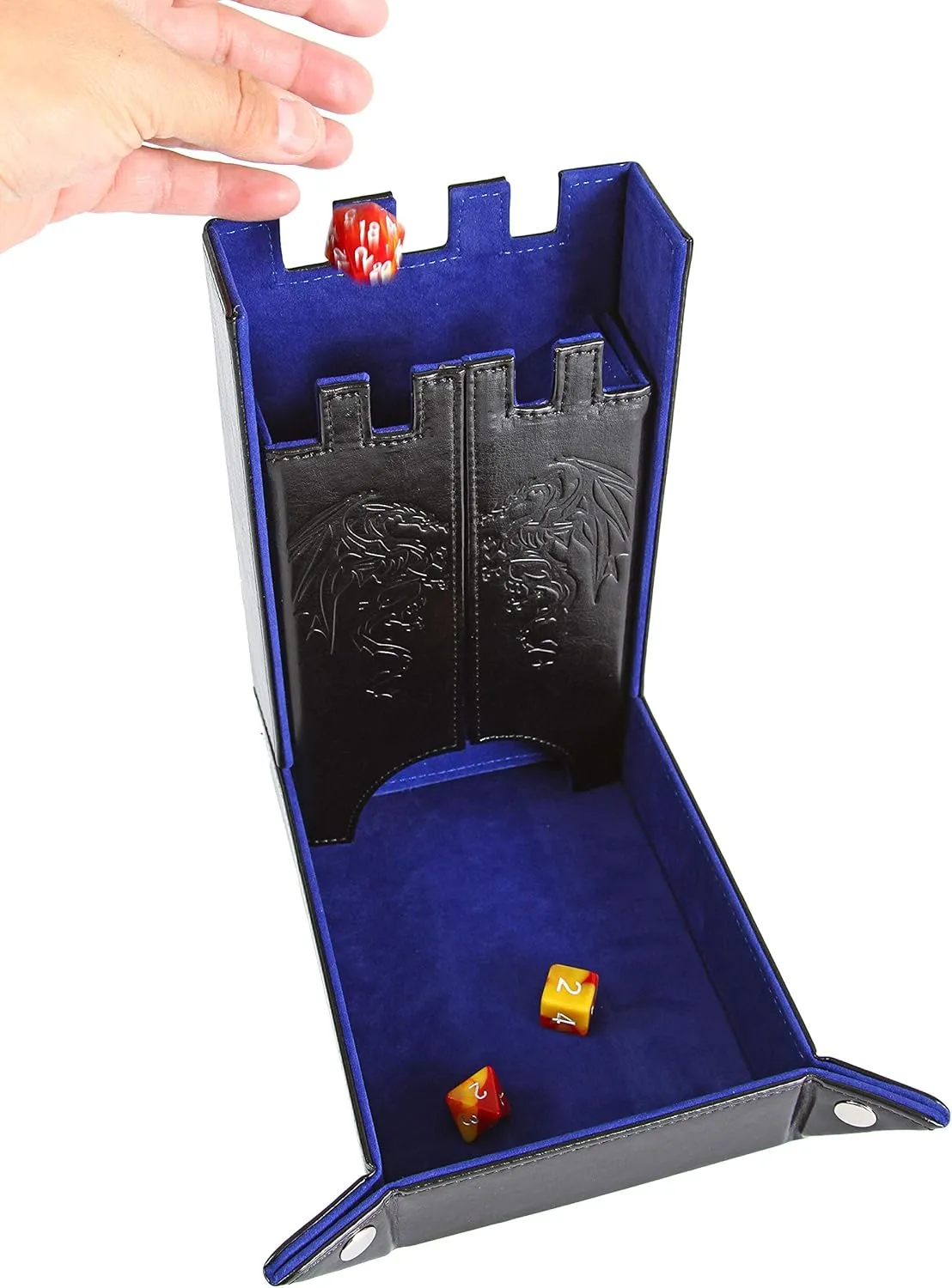 Dice Tower - Foldable DND ignition heave twine institute retirement Dice Tray and Dice Rolling Tray Tower - Perfect for Dungeons and Dragons RPG and Tabletop Gaming Forged Dice Co. Draco Castle Foldable Dice Tray and 