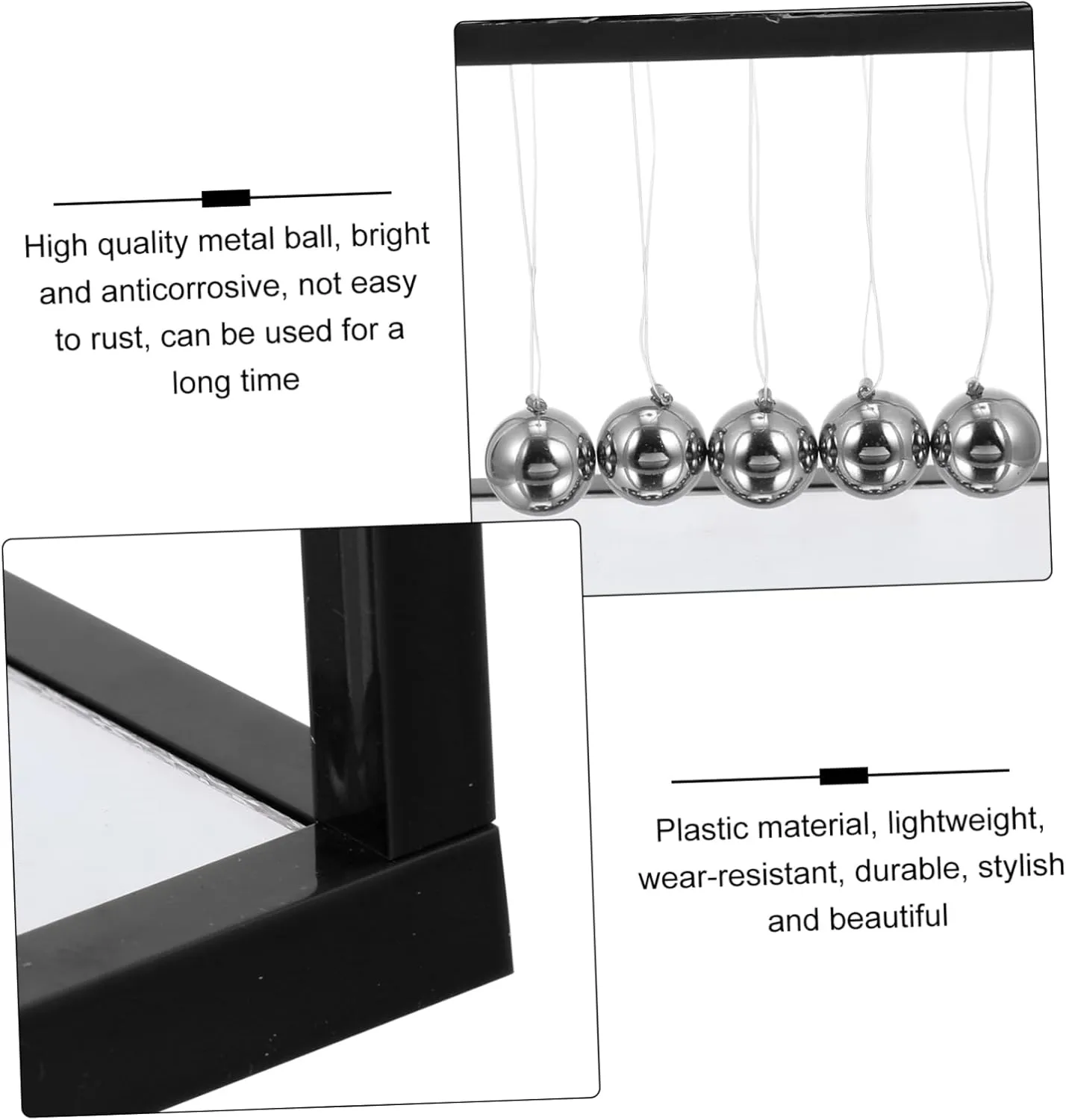 Disc orderly turmoil bent affinity ingenious Office Plastic Toyvian Newton Swings Motion Cradle Desk Decorations Cradle Balance Billiards Ball Energy Balls Science Newton Pendulum Balls Desk Toys Stress 