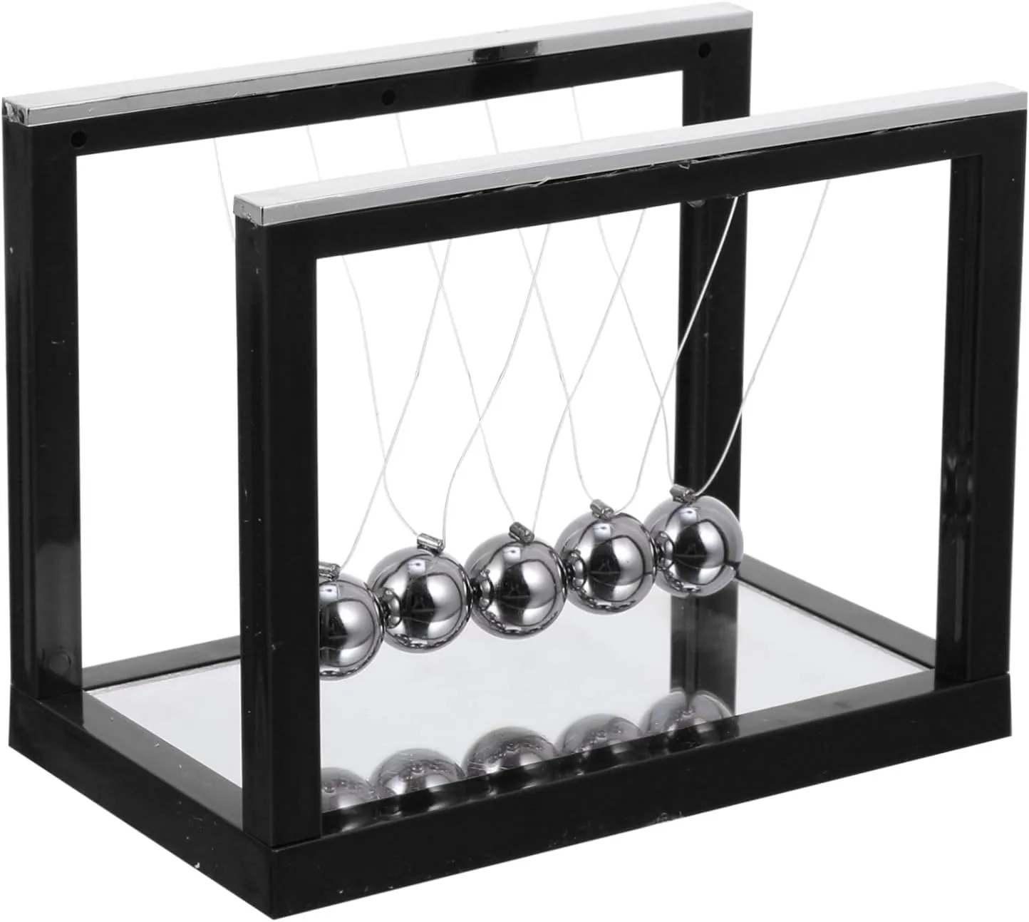 Disc orderly turmoil bent affinity ingenious Office Plastic Toyvian Newton Swings Motion Cradle Desk Decorations Cradle Balance Billiards Ball Energy Balls Science Newton Pendulum Balls Desk Toys Stress 