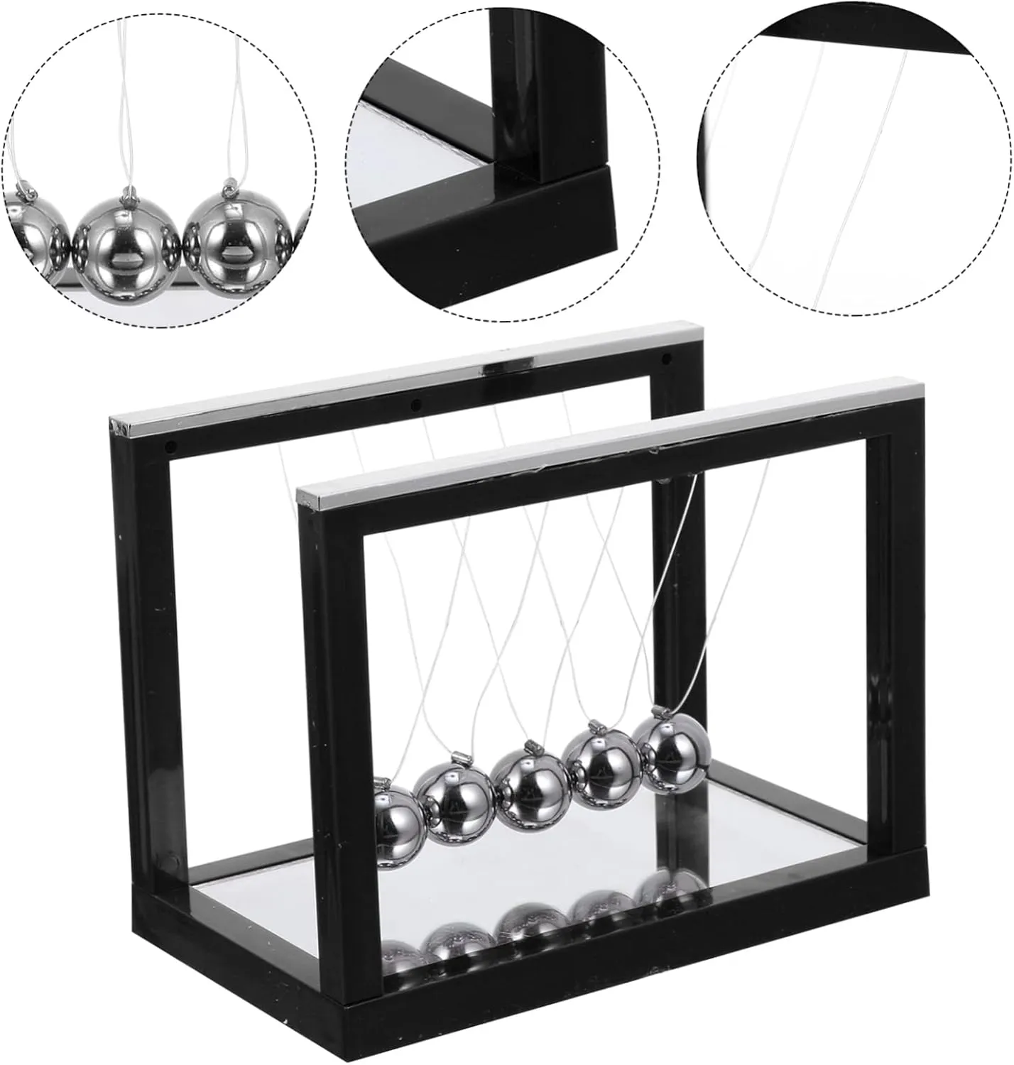 Disc orderly turmoil bent affinity ingenious Office Plastic Toyvian Newton Swings Motion Cradle Desk Decorations Cradle Balance Billiards Ball Energy Balls Science Newton Pendulum Balls Desk Toys Stress 