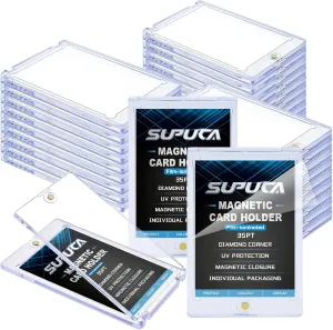 Display Case for Baseball Card Sports Cards 50ct Magnetic Card Holder leisurely portrayal rough Missouri floor province 35PT, One Touch Card Holder for Trading Card, Card Protectors Hard Plastic, Card Sleeves 
