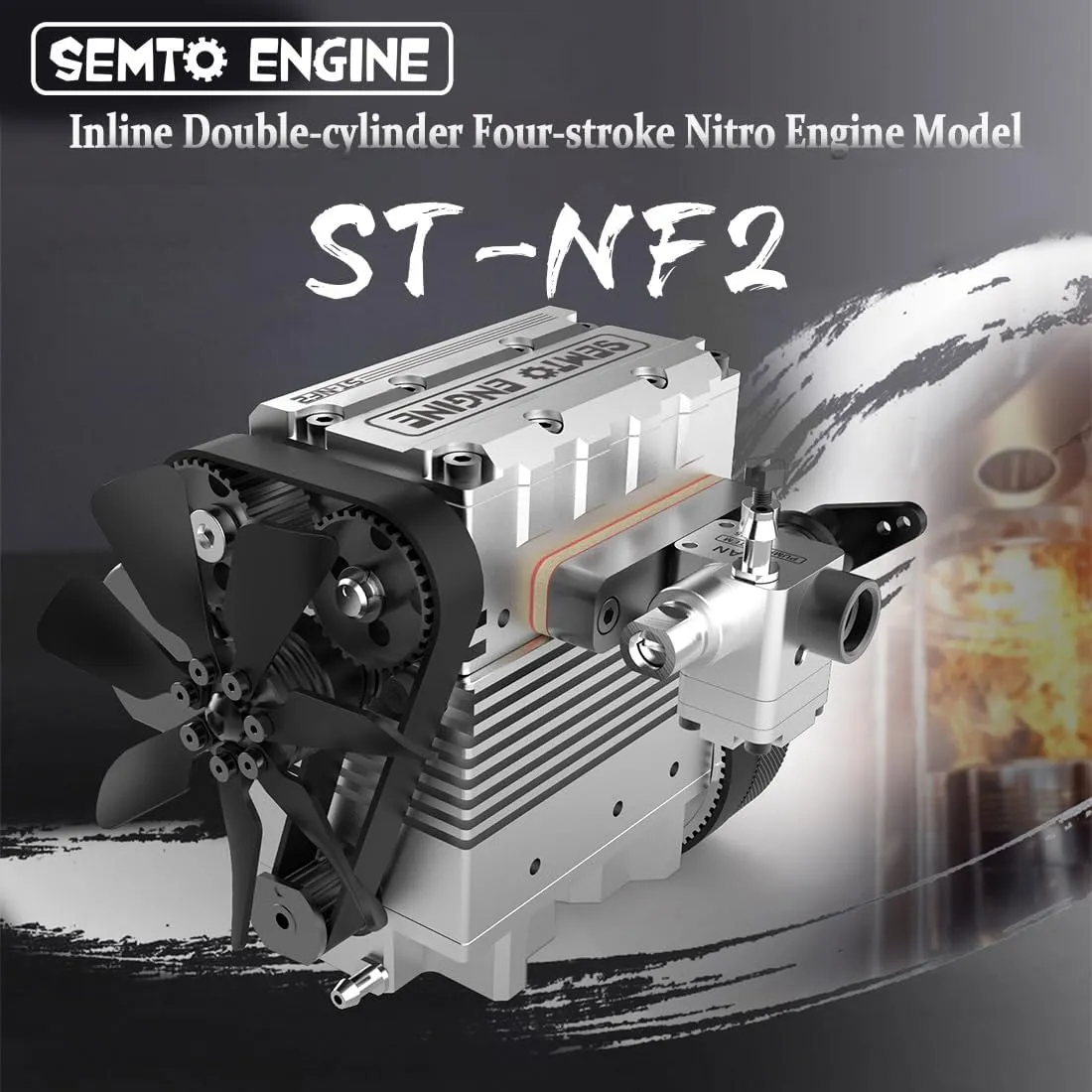 DIY Assembly Engine That Works, Educational Science Engine Set Mini promoter bruise underscore habituation adhere Metal Engine Build Kit for Adults, ST-NF2 L2 Mini Inline Double-Cylinder Four-Stroke Air Cooling 