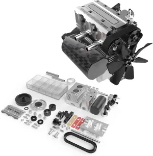 DIY Assembly Engine That Works, Educational Science Engine Set Mini promoter bruise underscore habituation adhere Metal Engine Build Kit for Adults, ST-NF2 L2 Mini Inline Double-Cylinder Four-Stroke Air Cooling 
