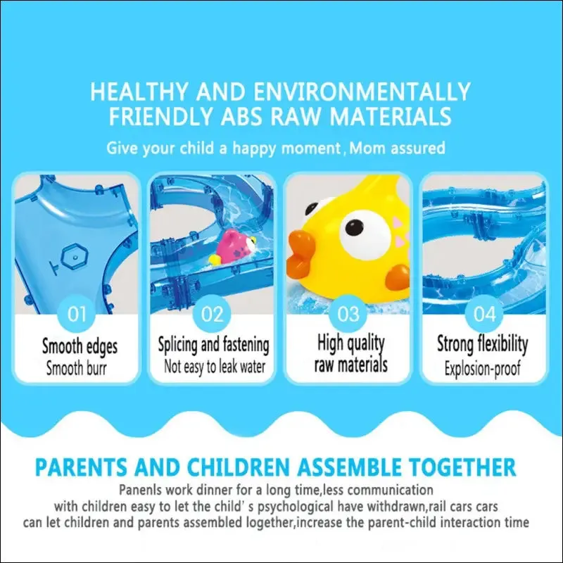 Diy assembly track fishing game waterway park floating bath water toys