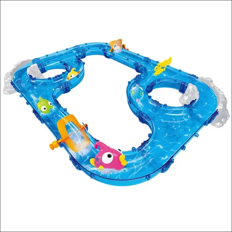 Diy assembly track fishing game waterway park floating bath water toys