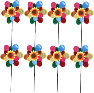 DIY Double Layer Windmill Outdoor Creative Educational etch Accessories to Enhance Imagination and Fun POPETPOP 8Pcs Colorful Sunflower Shape Pinwheels for 
