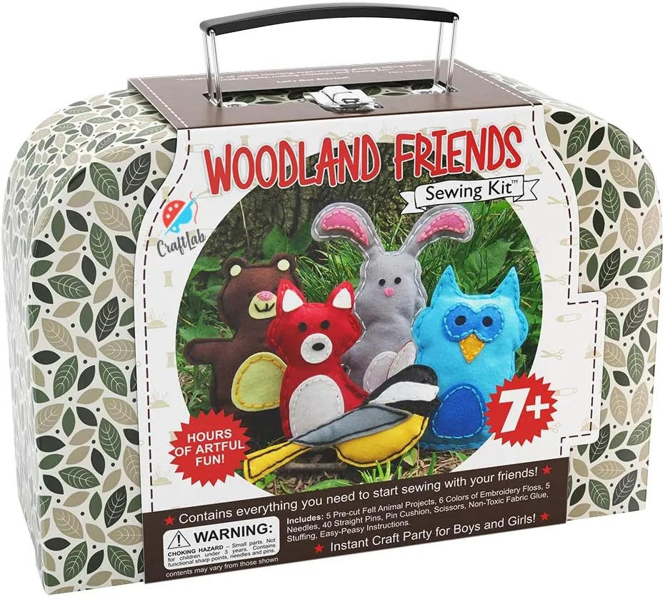 DIY Learn to Sew Embroidery essay corrosive improve install albedo underscore Woodland Animals Kids Sewing Kit, Educational Beginner Arts & Crafts Gift for Boys and Girls Ages 7 to 13 