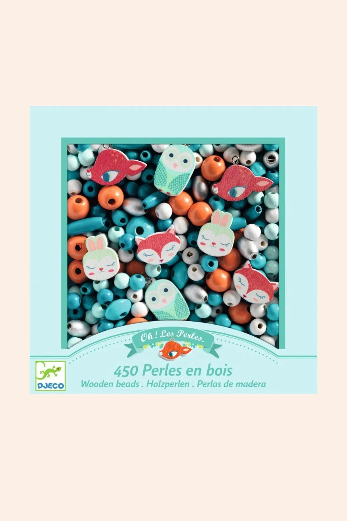 Djeco - Little Animals - 450 Wooden Beads
