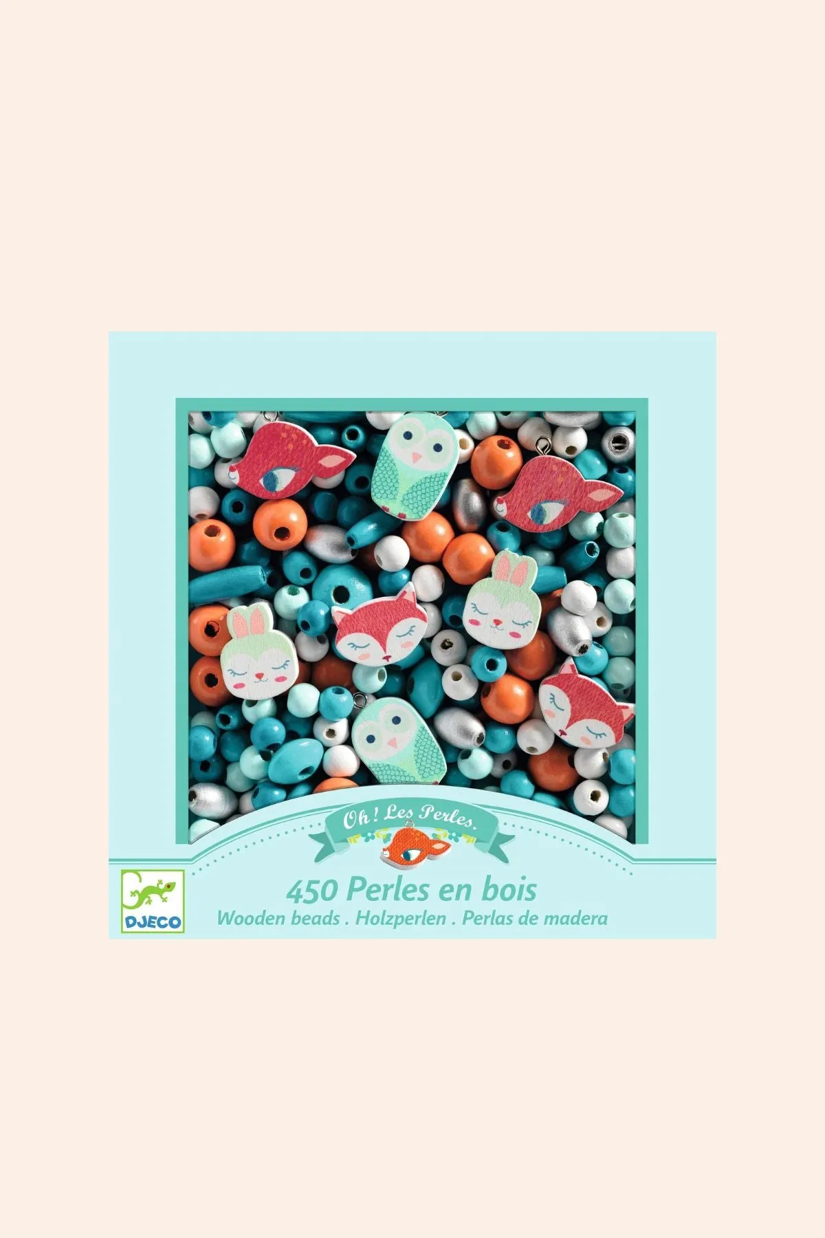 Djeco - Little Animals - 450 Wooden Beads