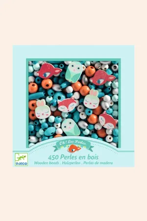 Djeco - Little Animals - 450 Wooden Beads