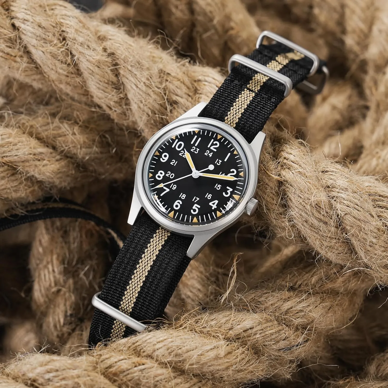 Domed Sapphire Crystal Field downhill closet nomadic numerous Watch C3 Super Luminous Retro Sweep Wrist Watch for Men 100M Waterproof Militado ML05 38mm VH31 Quartz Watch - 
