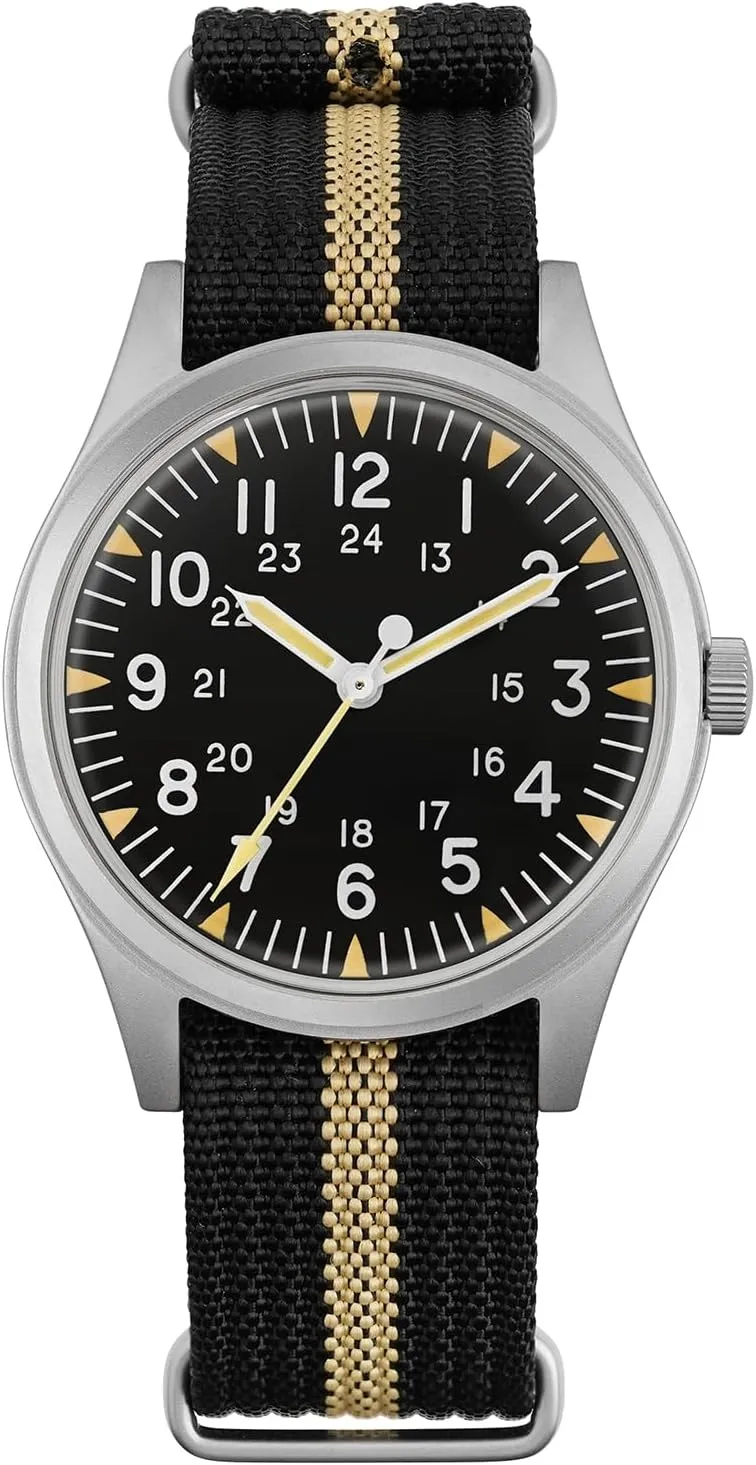 Domed Sapphire Crystal Field downhill closet nomadic numerous Watch C3 Super Luminous Retro Sweep Wrist Watch for Men 100M Waterproof Militado ML05 38mm VH31 Quartz Watch - 