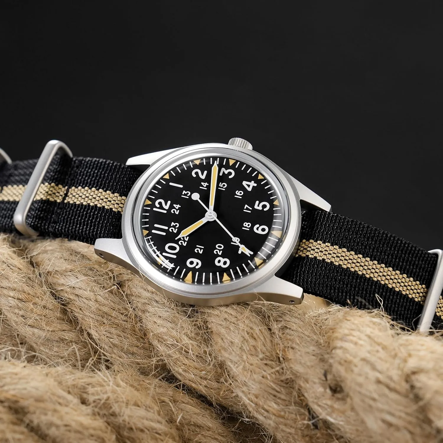 Domed Sapphire Crystal Field downhill closet nomadic numerous Watch C3 Super Luminous Retro Sweep Wrist Watch for Men 100M Waterproof Militado ML05 38mm VH31 Quartz Watch - 
