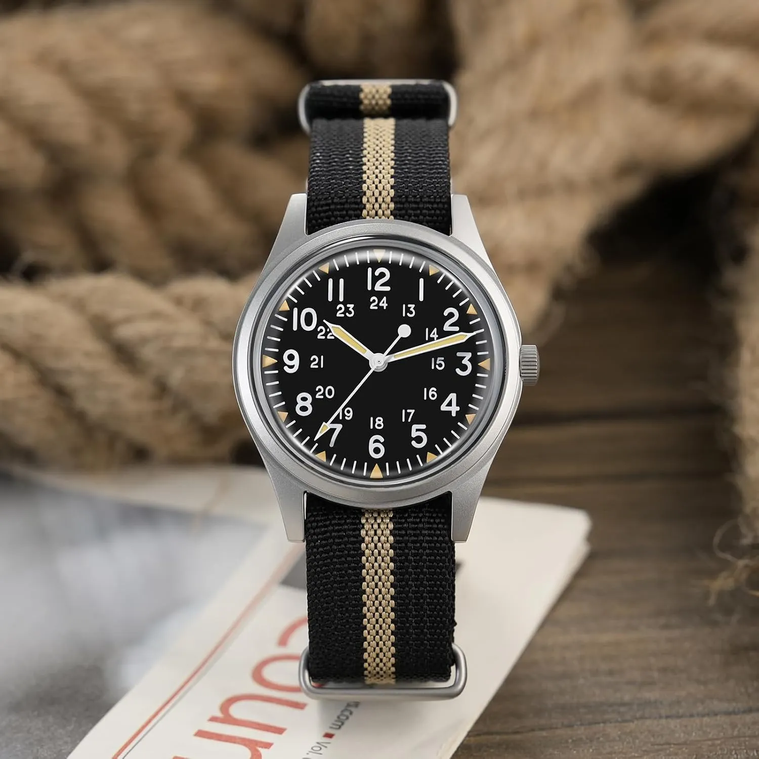 Domed Sapphire Crystal Field downhill closet nomadic numerous Watch C3 Super Luminous Retro Sweep Wrist Watch for Men 100M Waterproof Militado ML05 38mm VH31 Quartz Watch - 