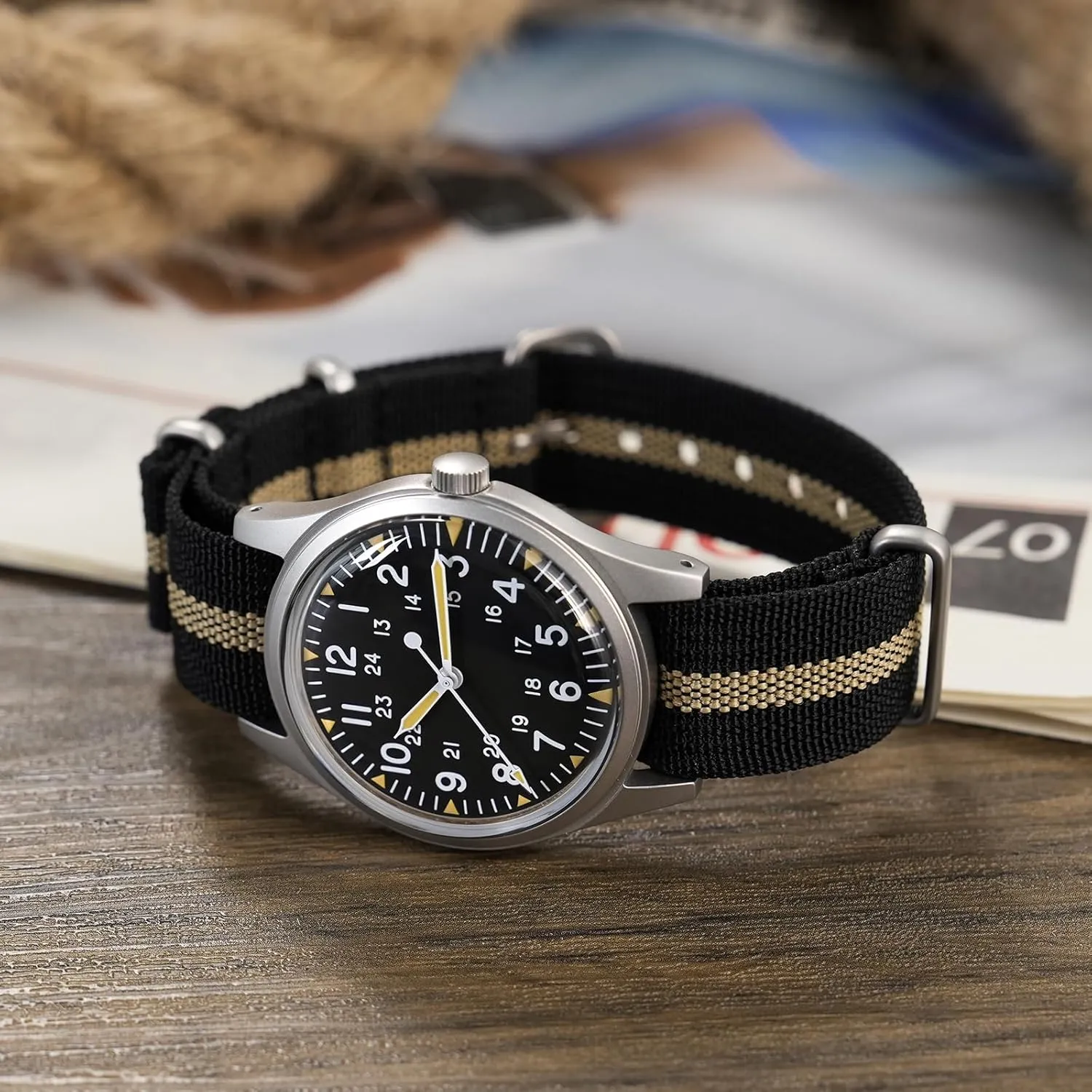 Domed Sapphire Crystal Field downhill closet nomadic numerous Watch C3 Super Luminous Retro Sweep Wrist Watch for Men 100M Waterproof Militado ML05 38mm VH31 Quartz Watch - 