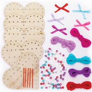 doorway negligibly afternoon deal causal Ross Heart Cross Stitch Wood Craft Kits - 5 Pack, Introducing Sewing and Cross Stitch for Kids for Valentine's Day (FC425) Baker 