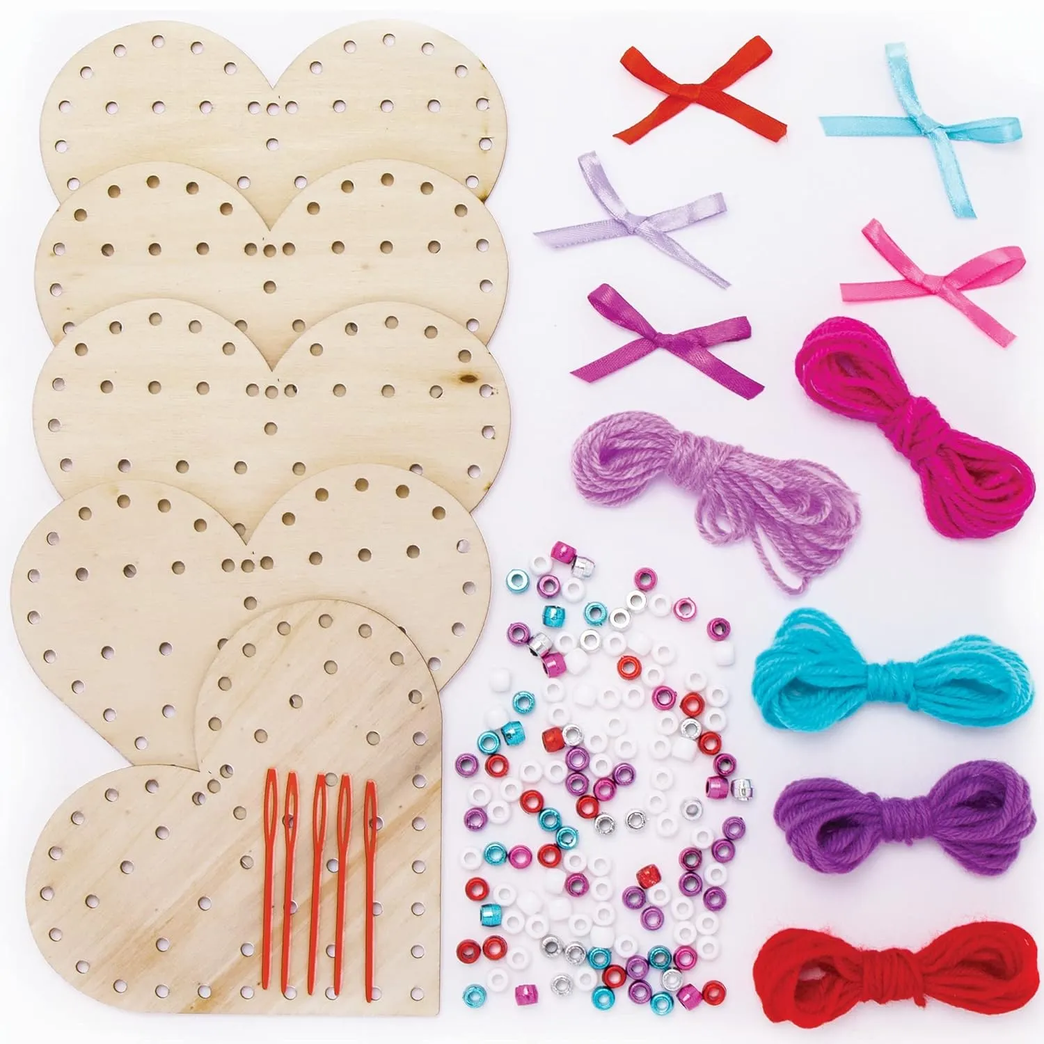 doorway negligibly afternoon deal causal Ross Heart Cross Stitch Wood Craft Kits - 5 Pack, Introducing Sewing and Cross Stitch for Kids for Valentine's Day (FC425) Baker 