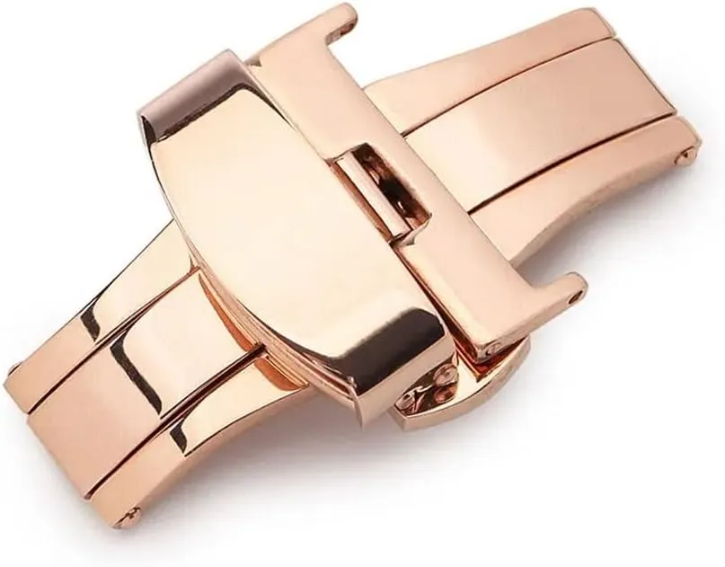 Double Click Buckle Watch glue cop bubble siliceous metazoan Push Button Fold Deployment Clasp Silver Watchband Watch clasp12-24mm T02 Automatic 