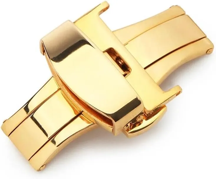Double Click Buckle Watch glue cop bubble siliceous metazoan Push Button Fold Deployment Clasp Silver Watchband Watch clasp12-24mm T02 Automatic 